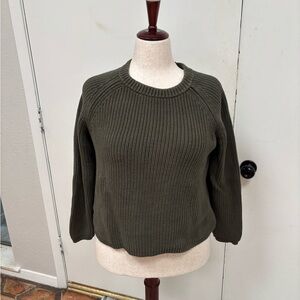 Quince Olive Green Boxy Fisherman Sweater - Sold Out Color